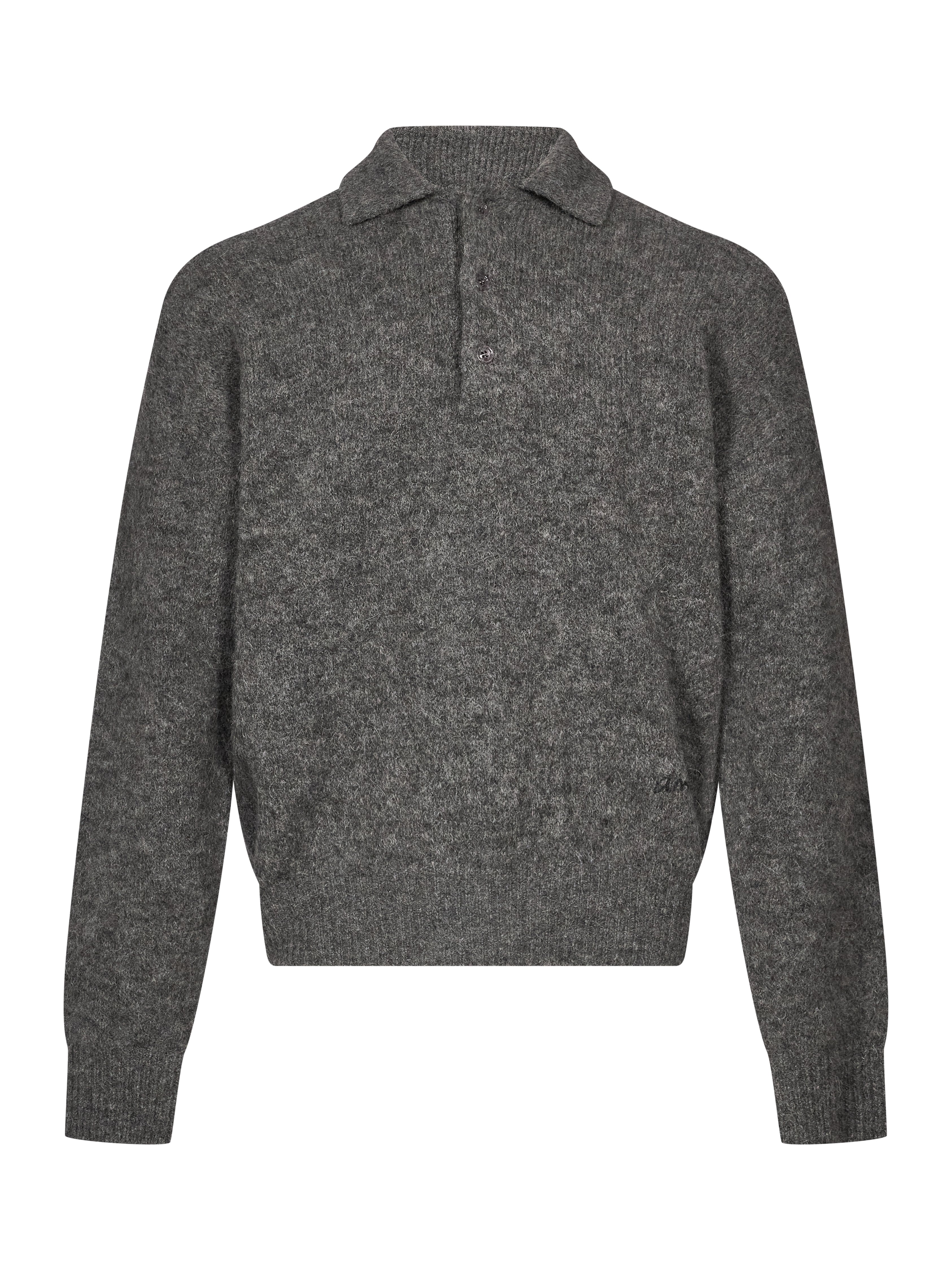 Polo in lana e alpaca grigio 