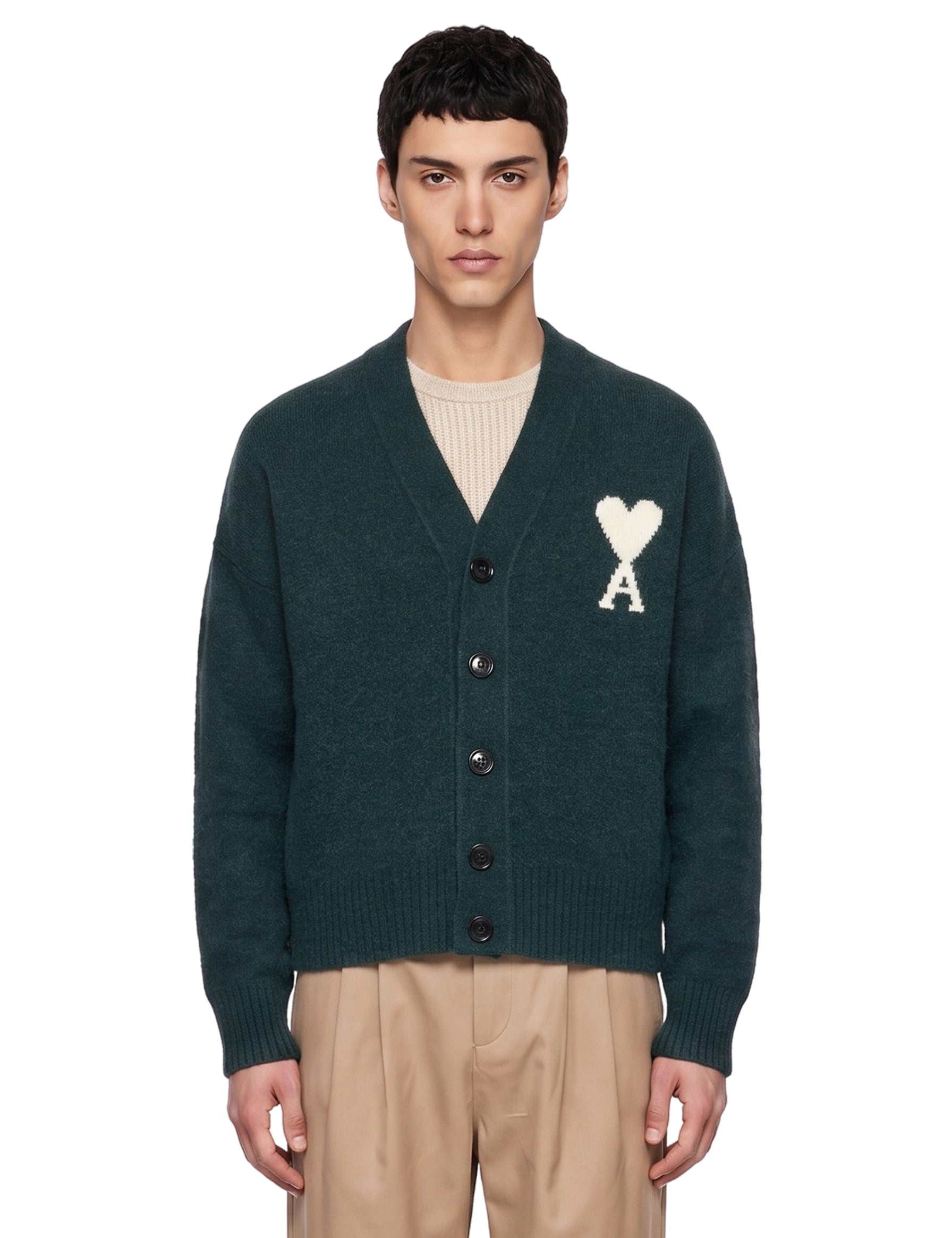 Cardigan scollo a V in verde 