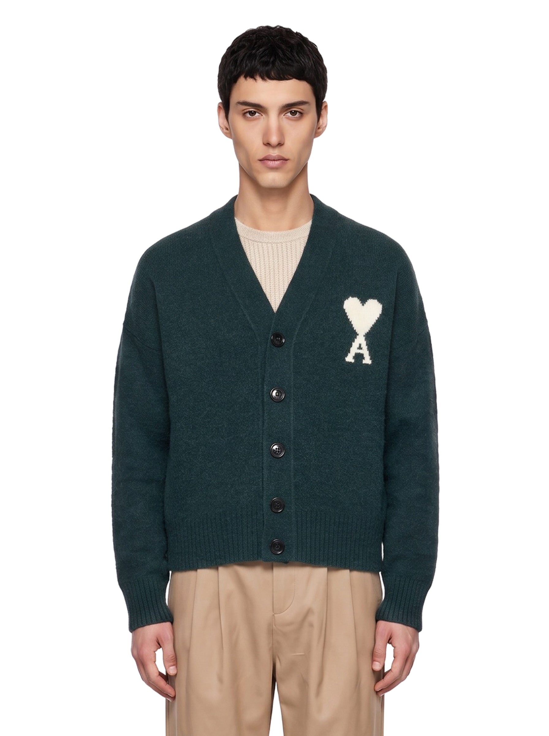Cardigan scollo a V in verde 