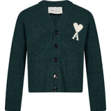 Cardigan scollo a V in alpaca verde 