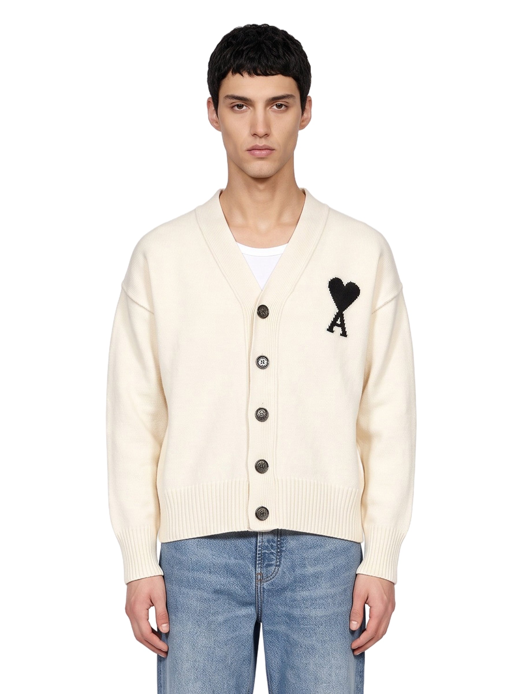 Cardigan Ami de Coeur in avorio 