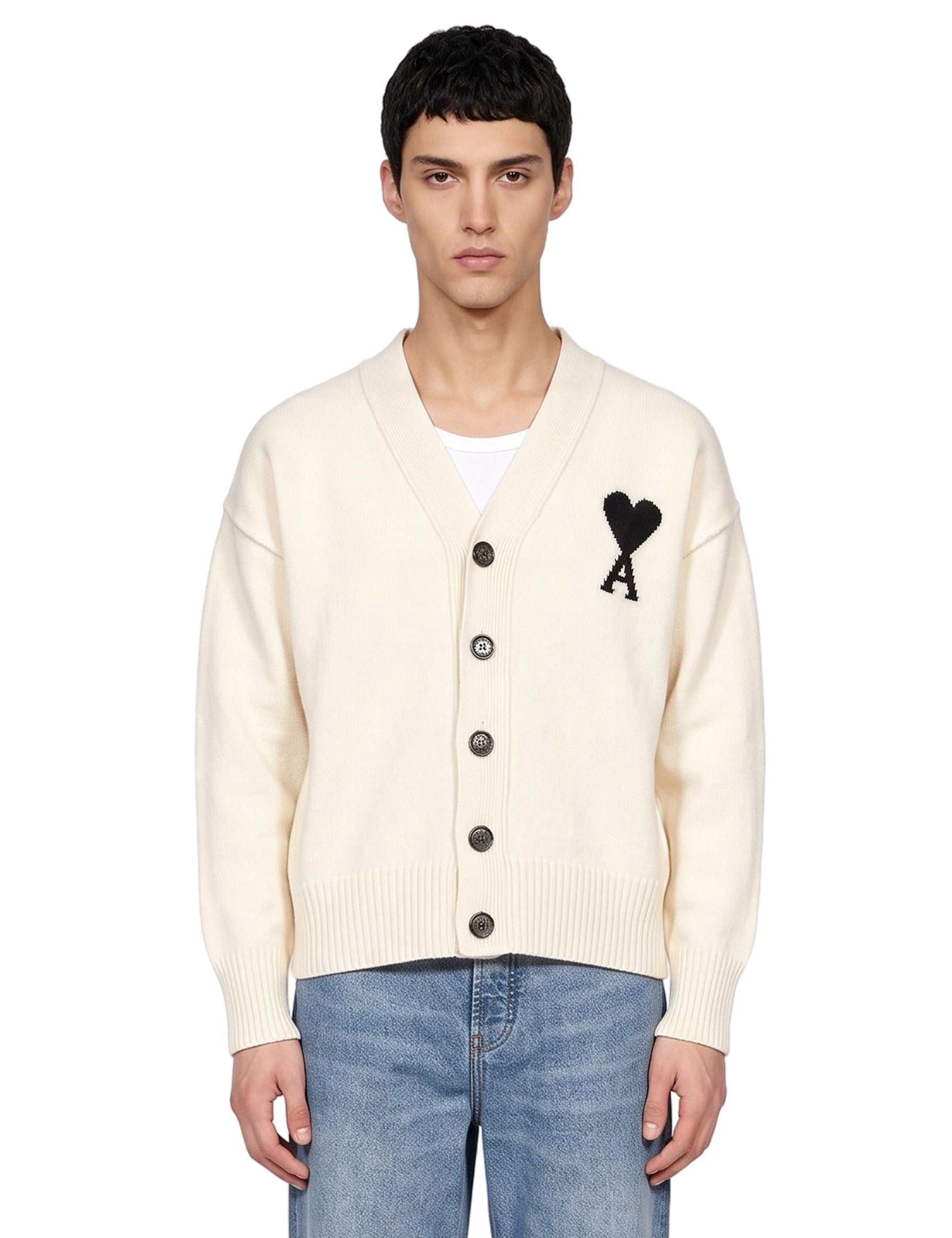 Cardigan Ami de Coeur in avorio 