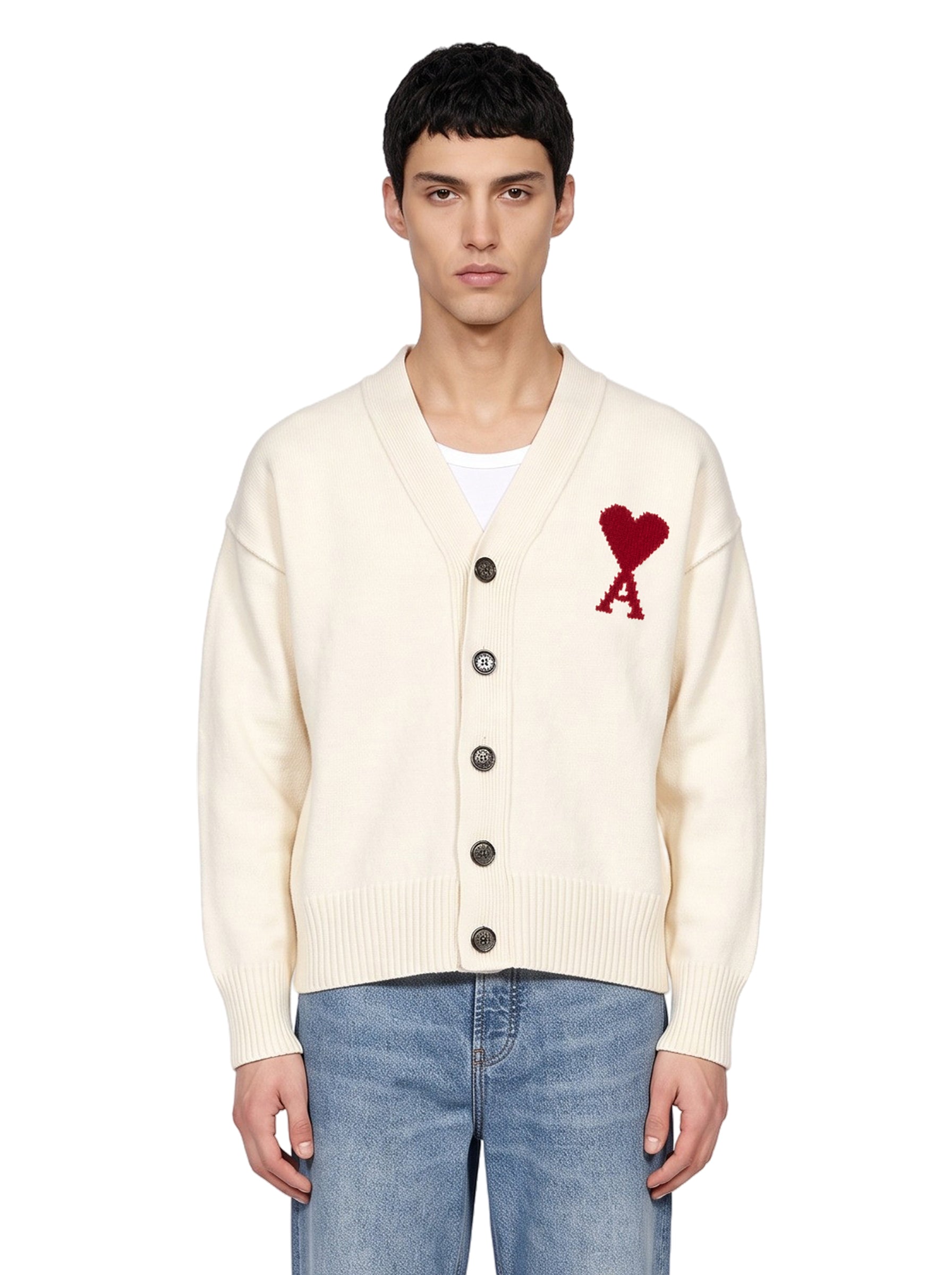 Cardigan Ami de Coeur in avorio 