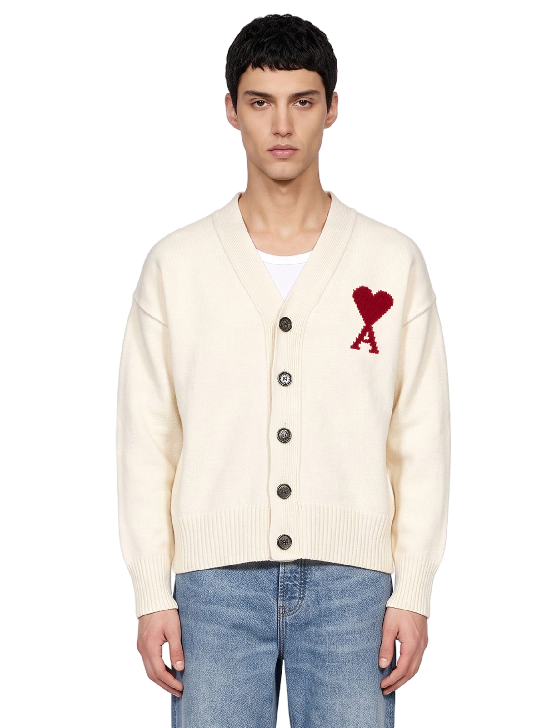 Cardigan Ami de Coeur in avorio 