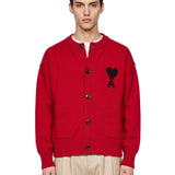 Cardigan girocollo in rosso 
