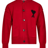 Cardigan girocollo in rosso 