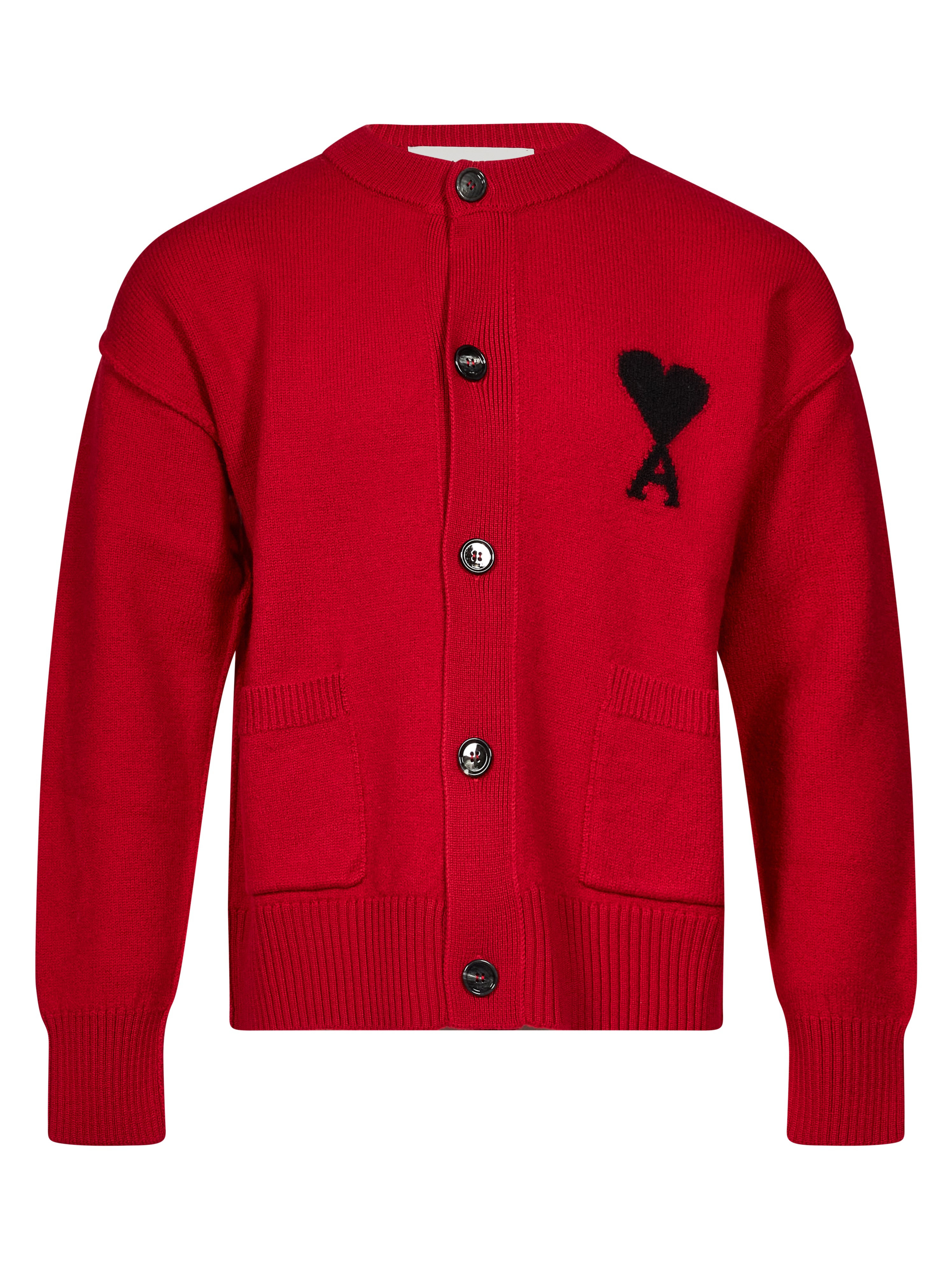 Cardigan girocollo in rosso 