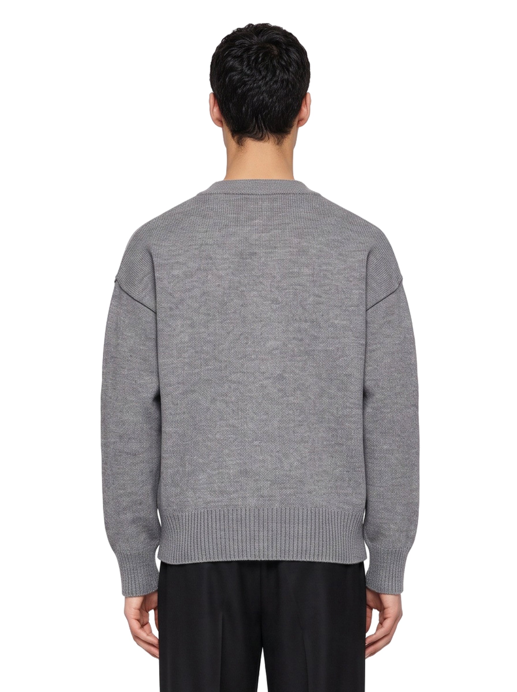 Cardigan girocollo in grigio 