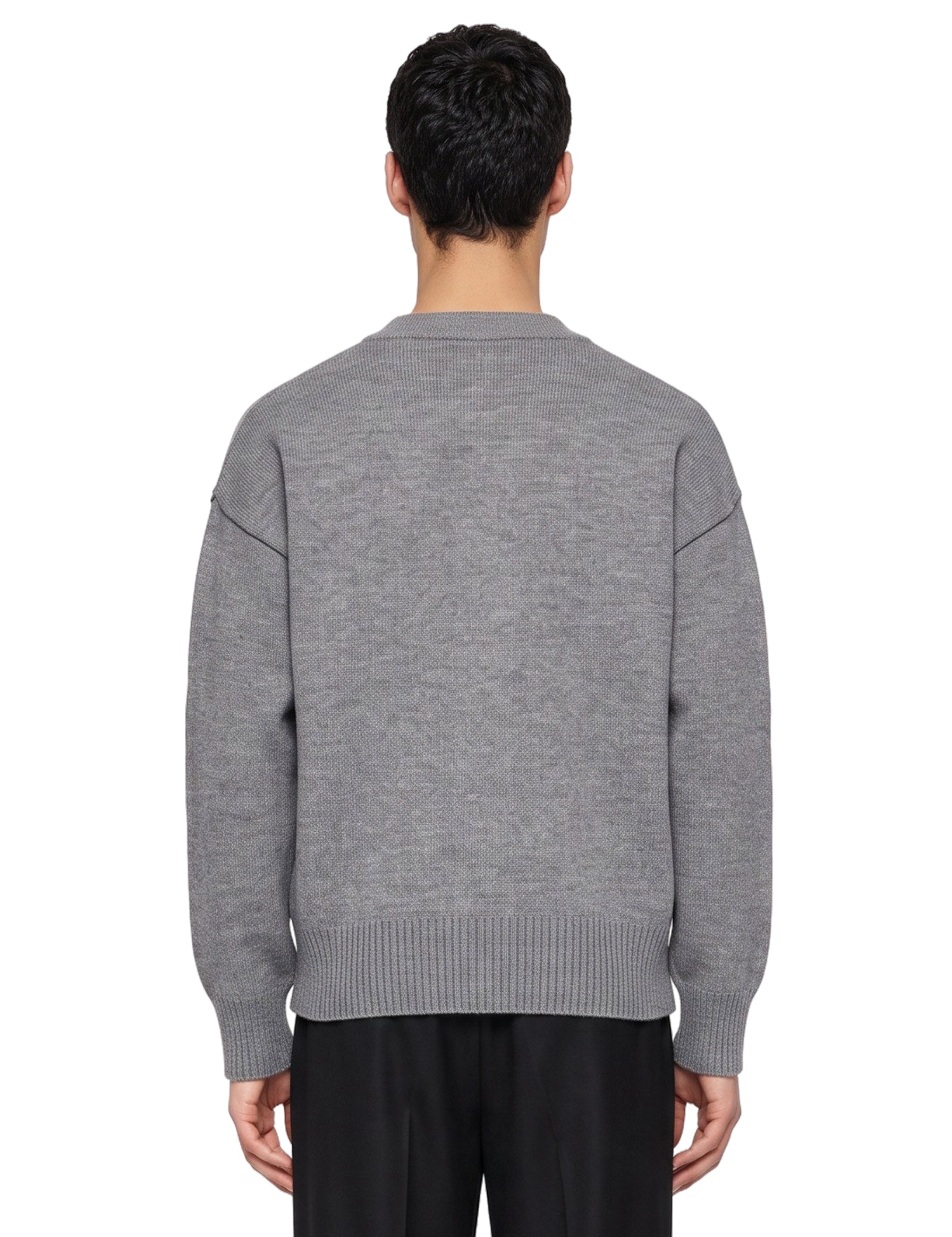 Cardigan girocollo in grigio 