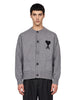 Cardigan girocollo in grigio