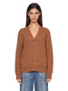 Cardigan a trecce in marrone