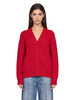Cardigan a trecce in rosso