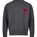 Maglione girocollo in lana grigio 