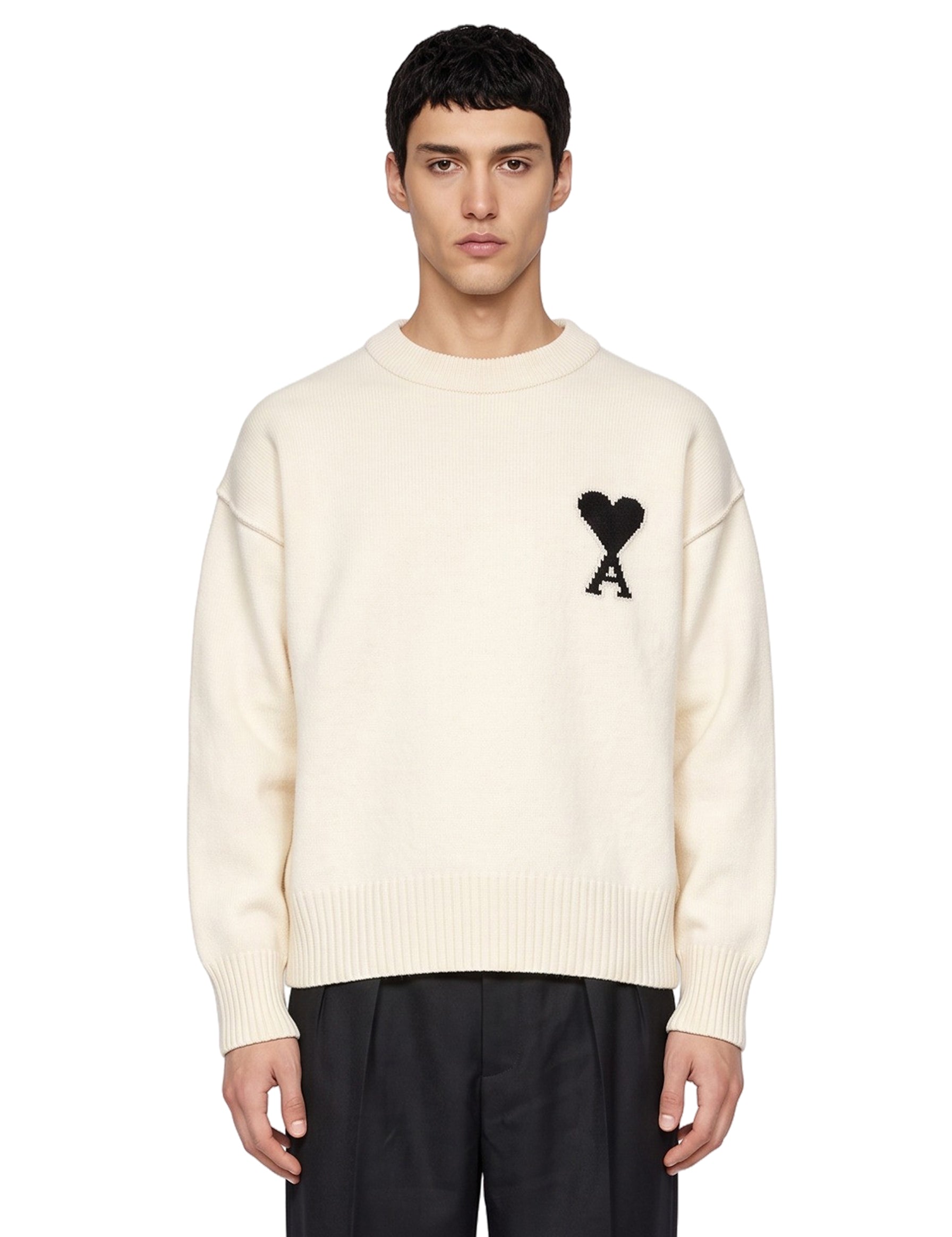 Maglione girocollo Ami de Coeur in avorio 