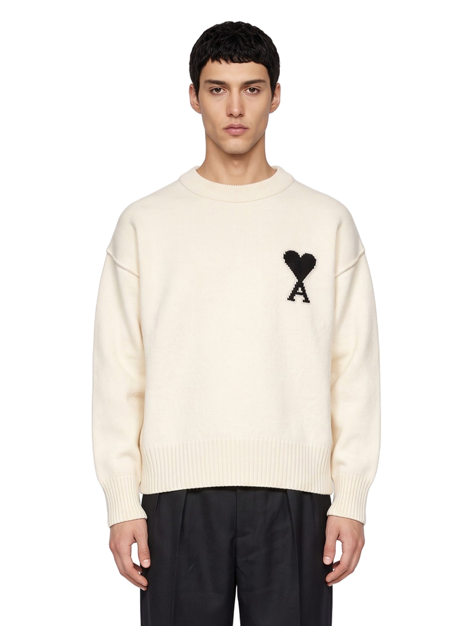 Maglione girocollo Ami de Coeur in avorio 