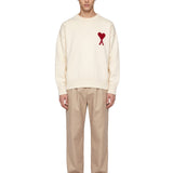 Maglione girocollo in avorio 