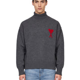 Maglione collo alto Ami de Coeur in grigio 