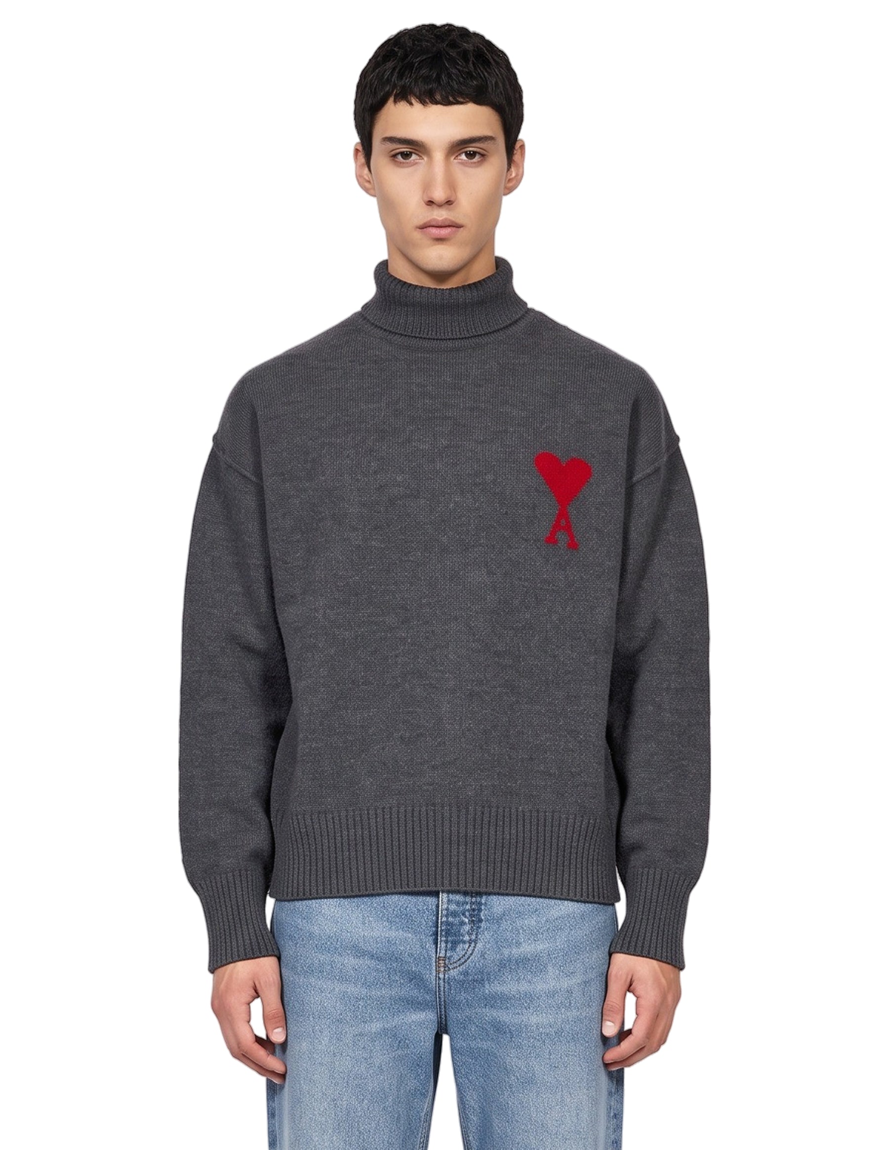 Maglione collo alto Ami de Coeur in grigio 