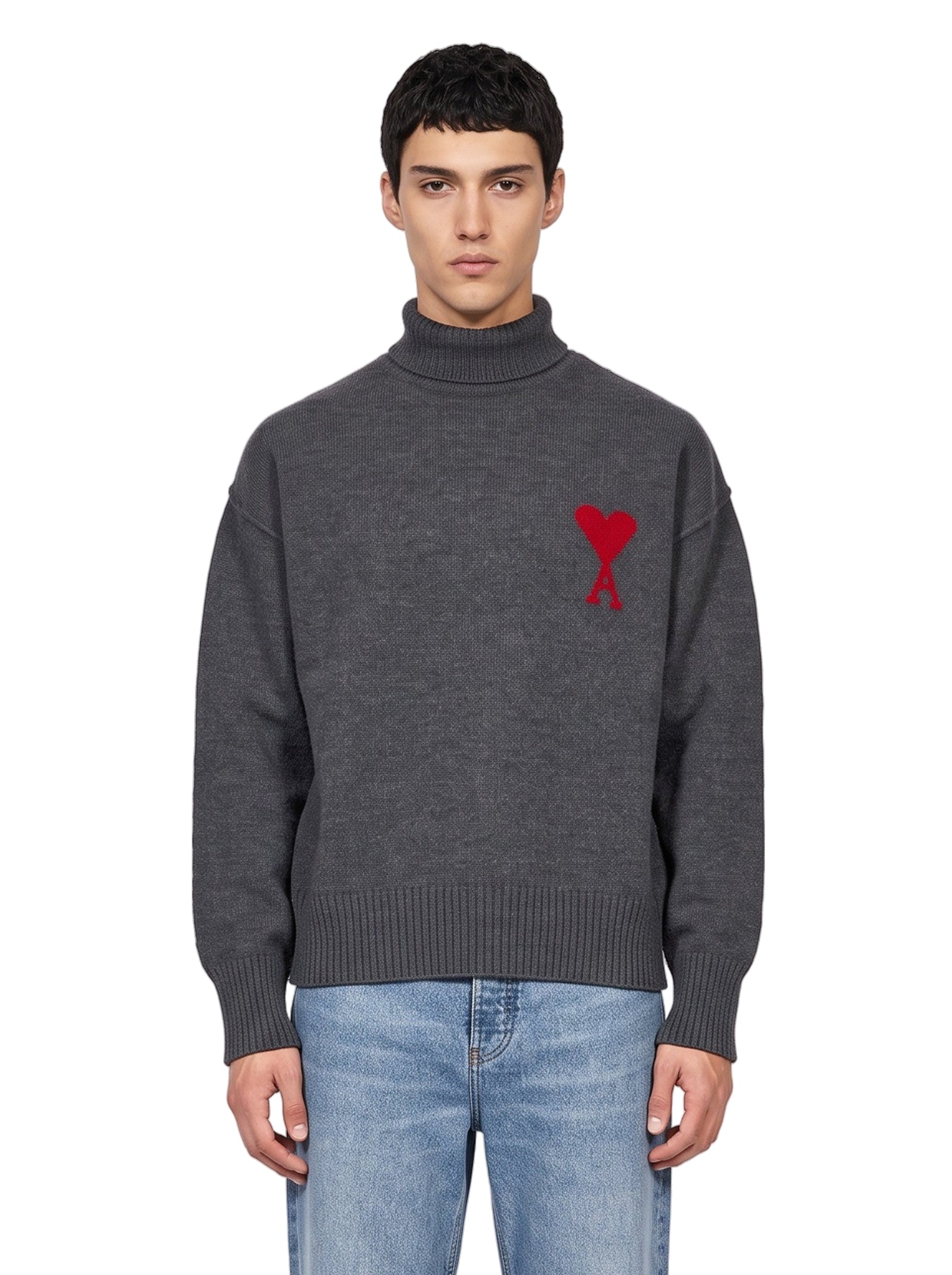 Maglione collo alto Ami de Coeur in grigio 
