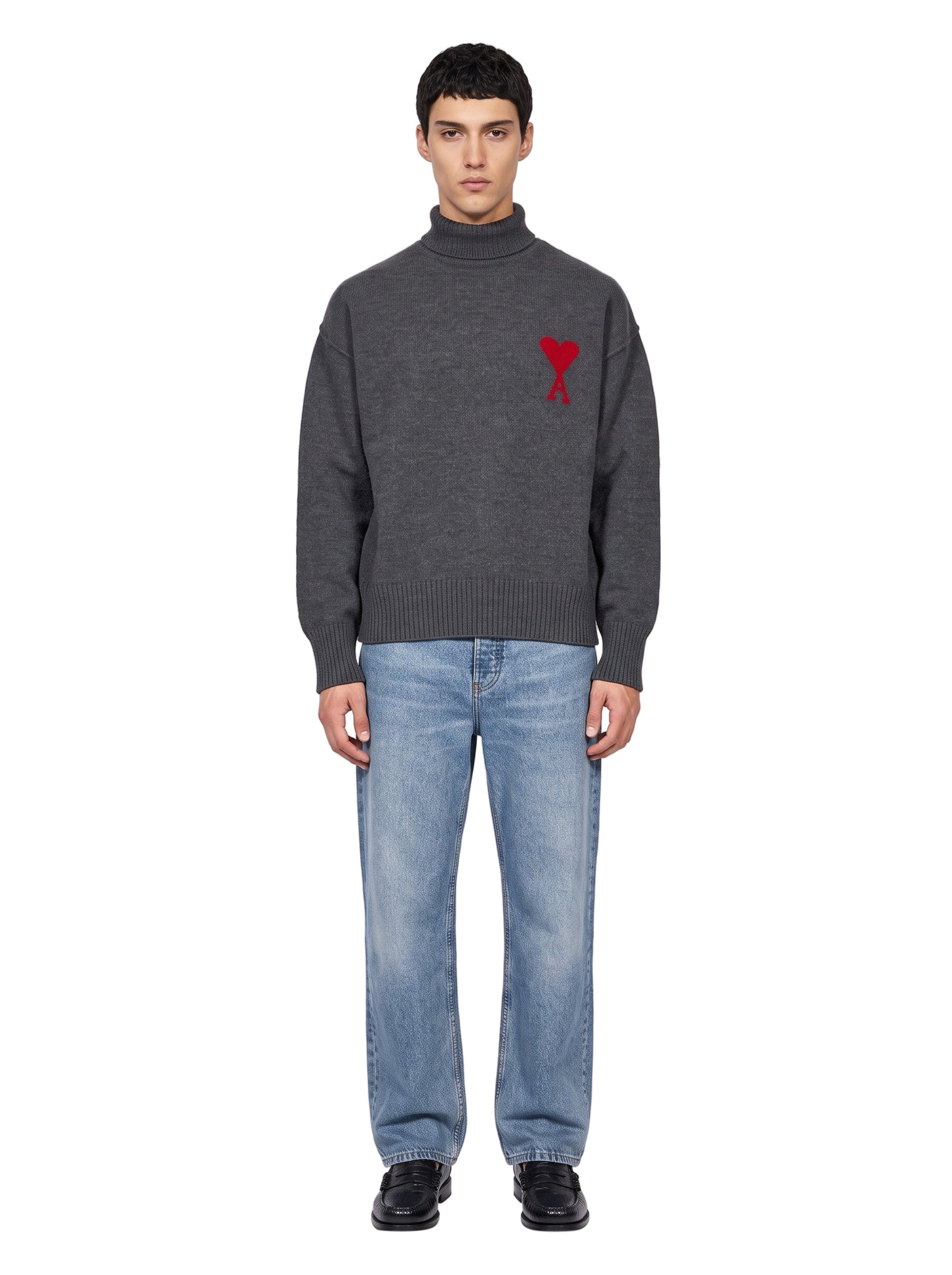 Maglione collo alto Ami de Coeur in grigio 