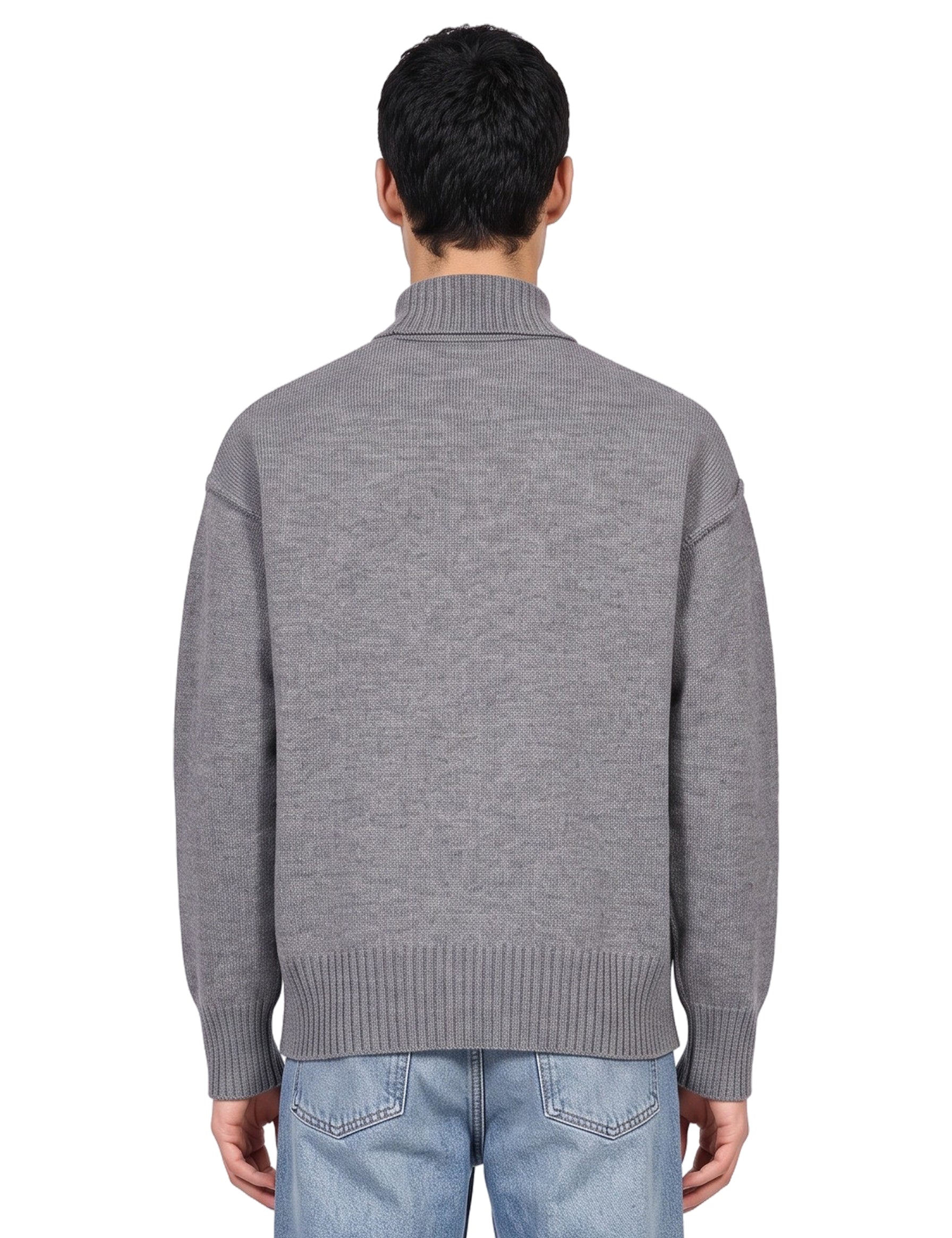 Maglione collo alto in grigio 