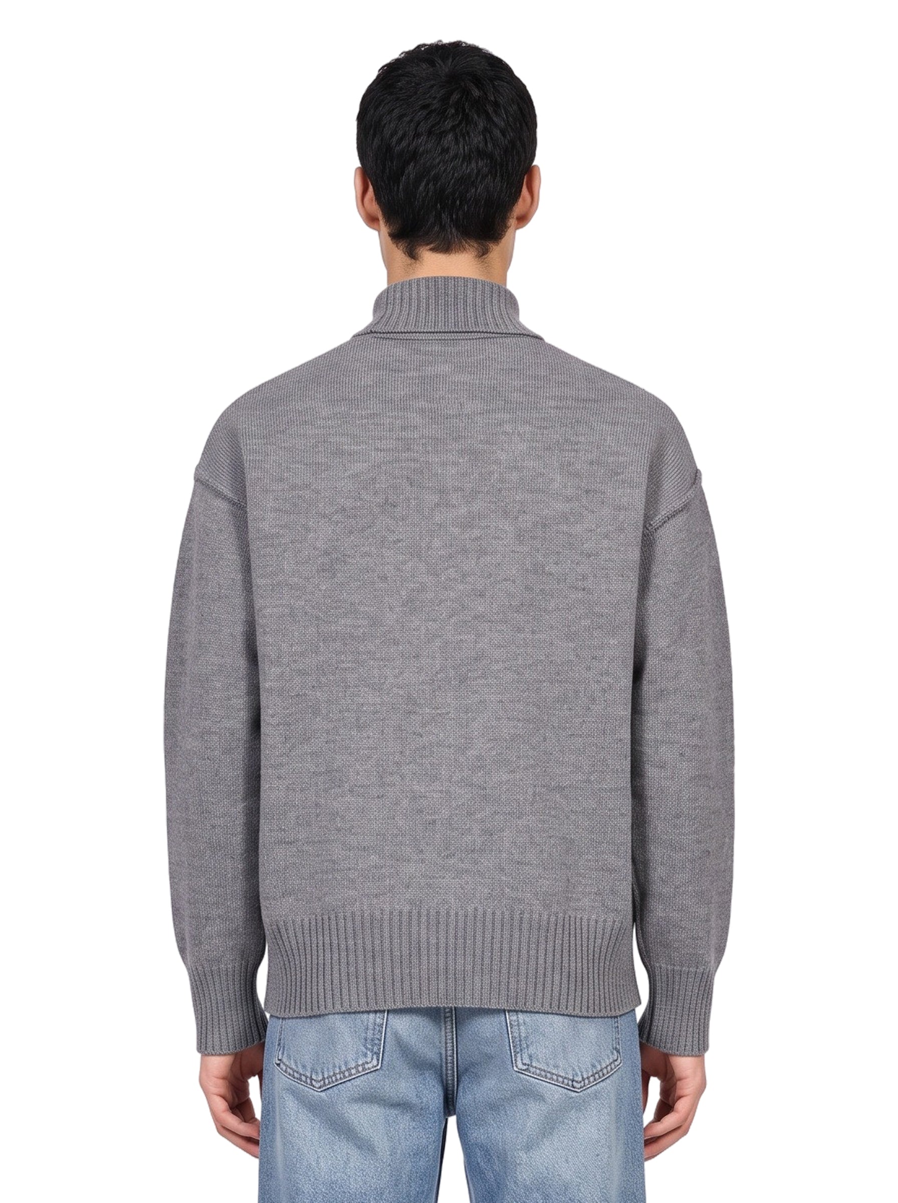 Maglione collo alto in grigio 