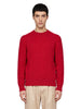 Maglione girocollo con trecce in rosso