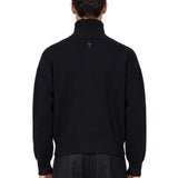 Maglione collo alto con bottoni in nero 