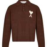 Polo in alpaca marrone 