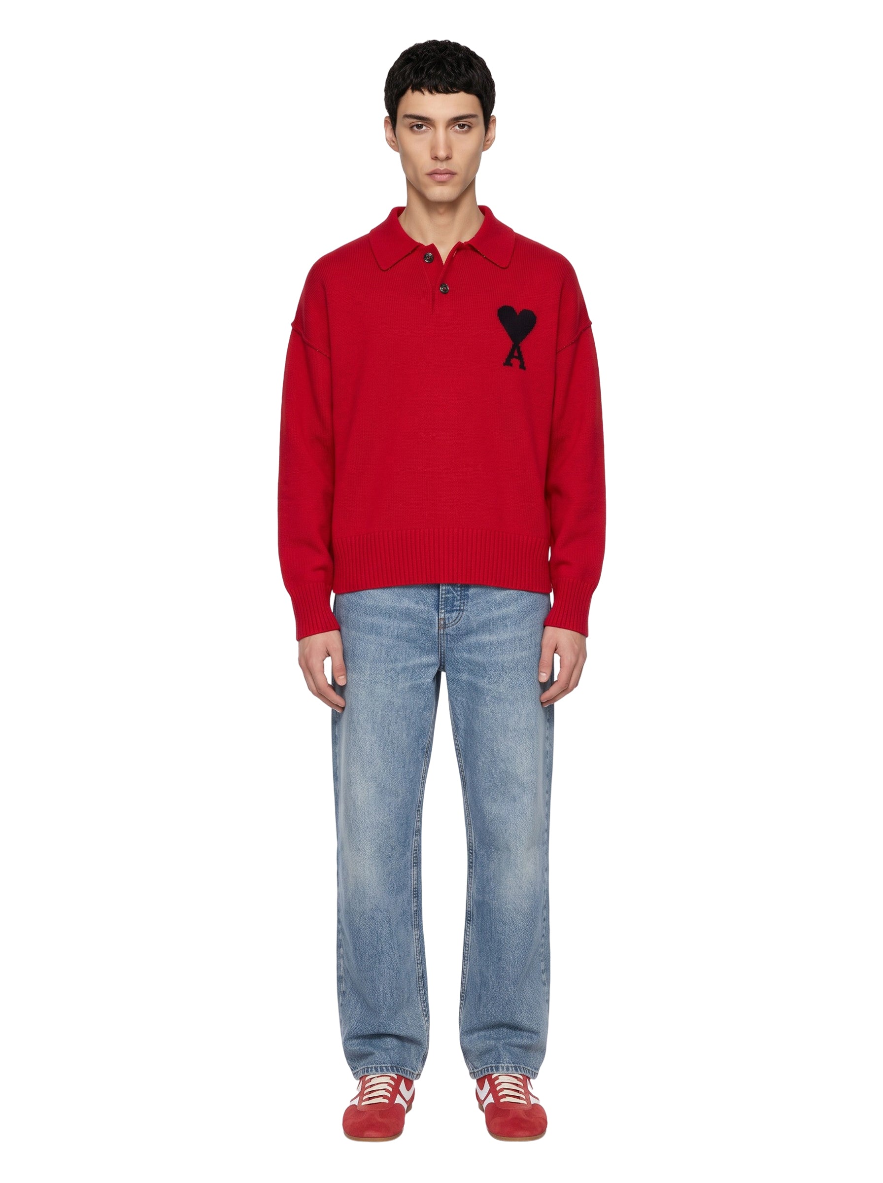 Polo Ami De Coeur in rosso 
