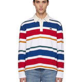 Polo a righe in cotone multicolor 