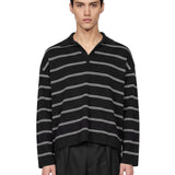 Polo a righe Ami de Coeur in nero 