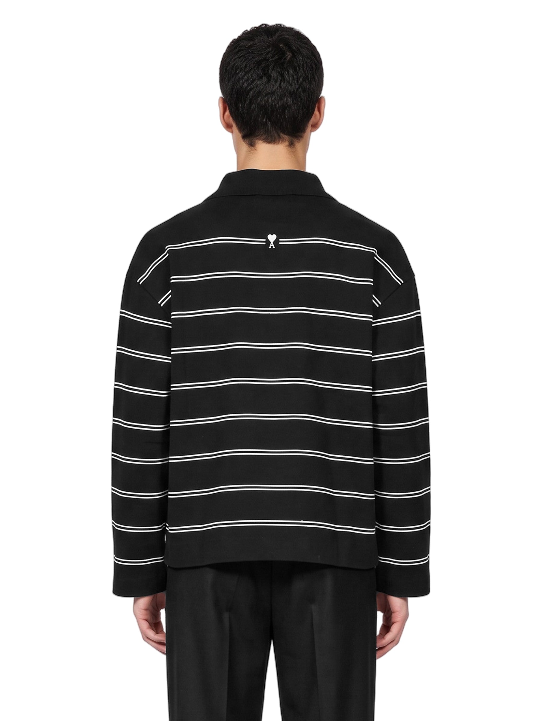 Polo a righe Ami de Coeur in nero 