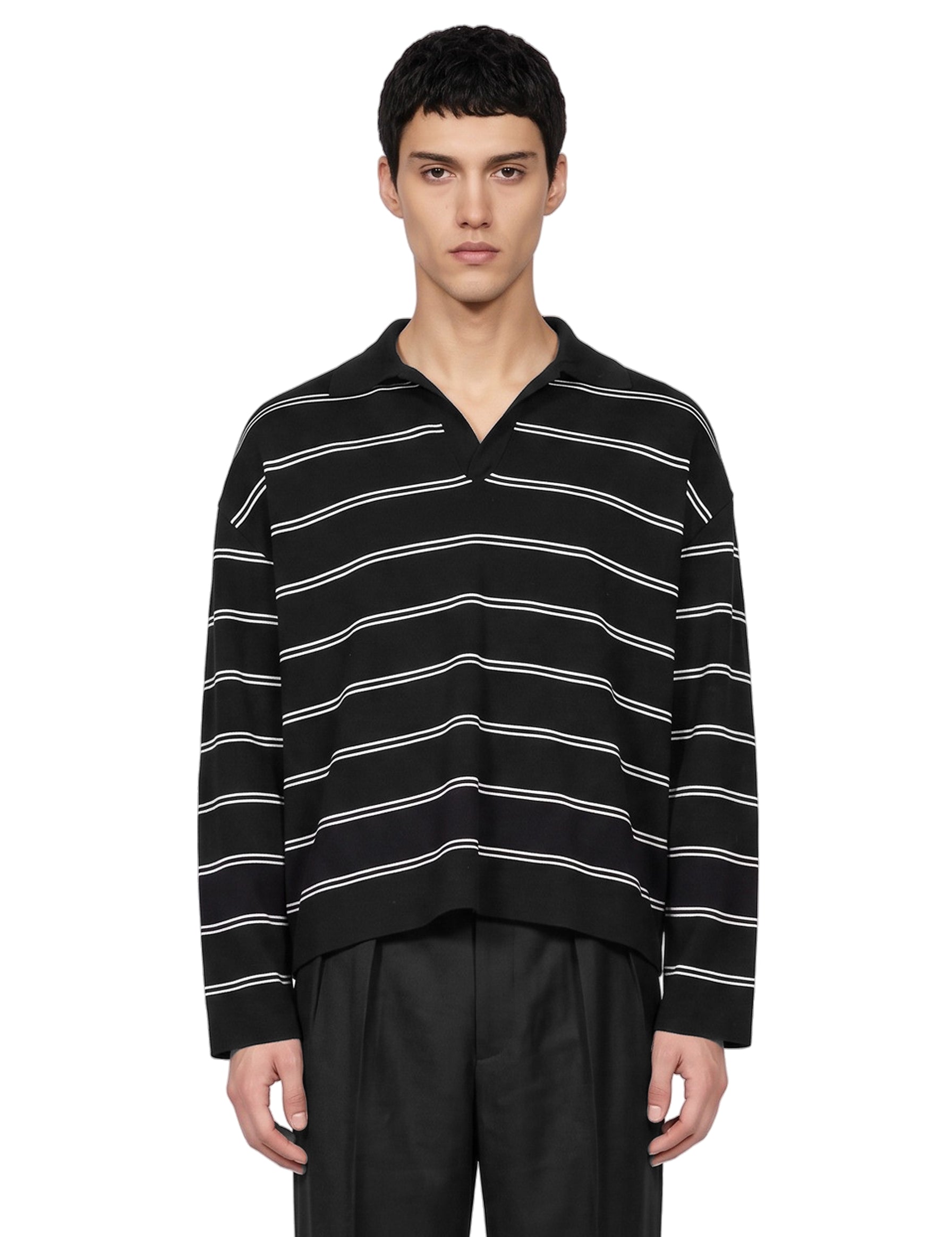 Polo a righe Ami de Coeur in nero 