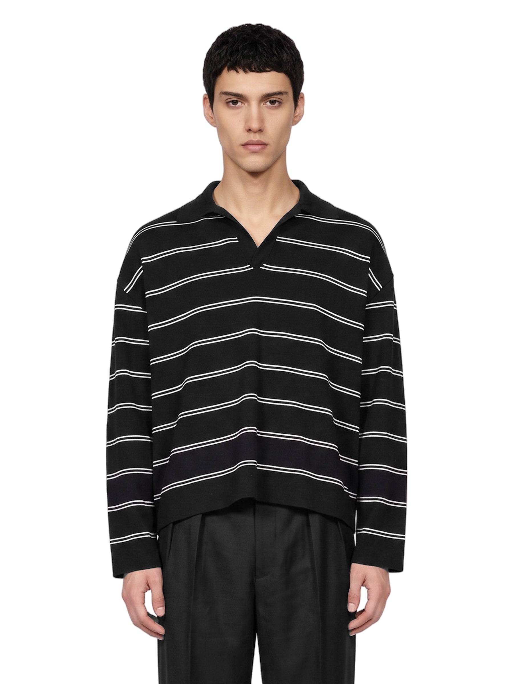 Polo a righe Ami de Coeur in nero 