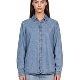 Camicia in denim blu 