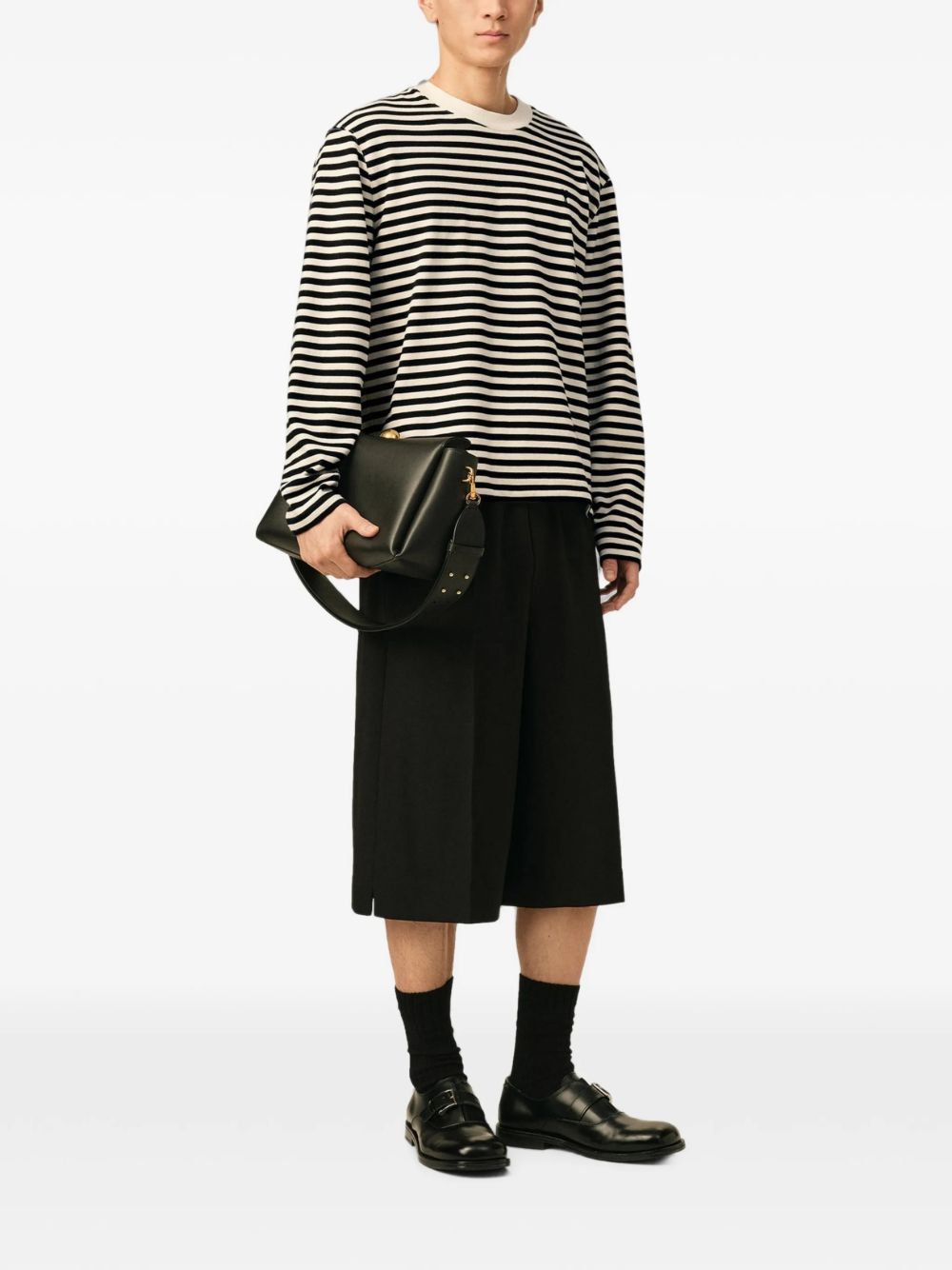 T-shirt a righe in bianco e nero 
