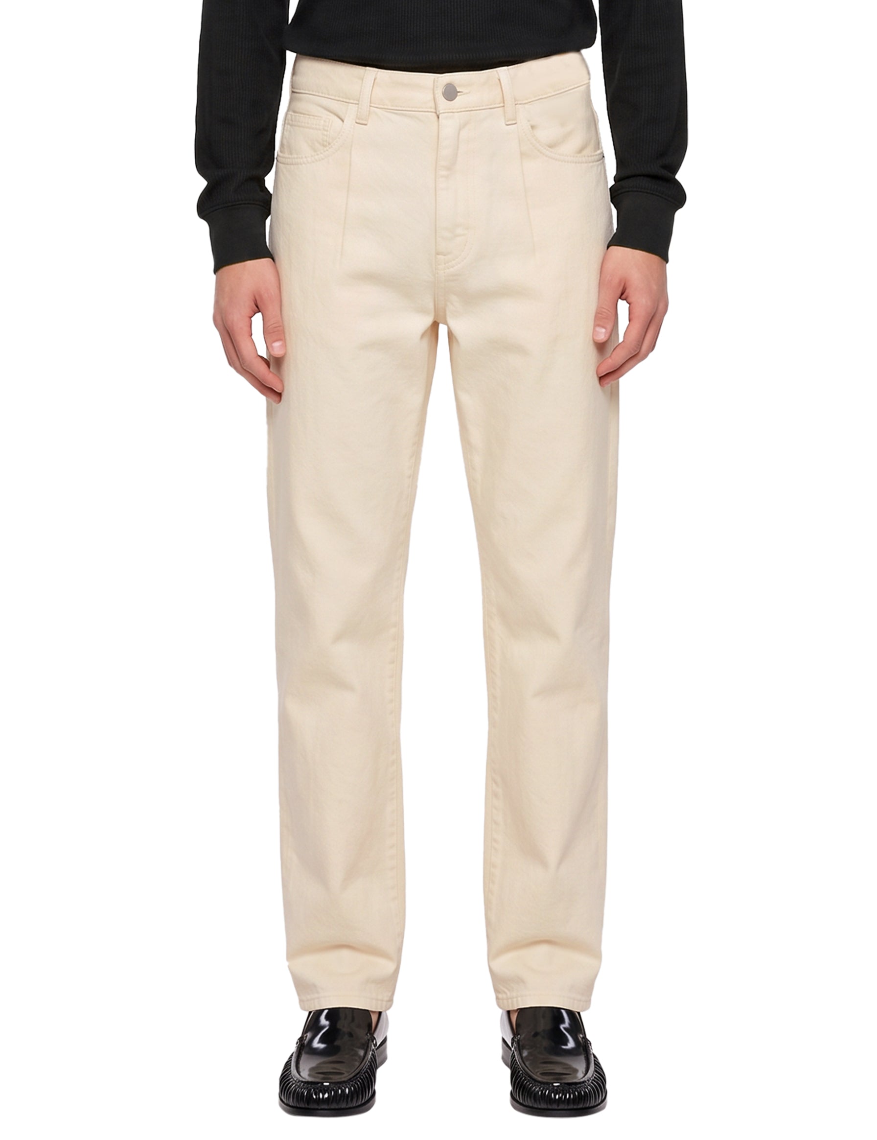 Jeans 2.0 a gamba dritta in avorio 