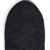 Beanie in lana a coste in grigio 