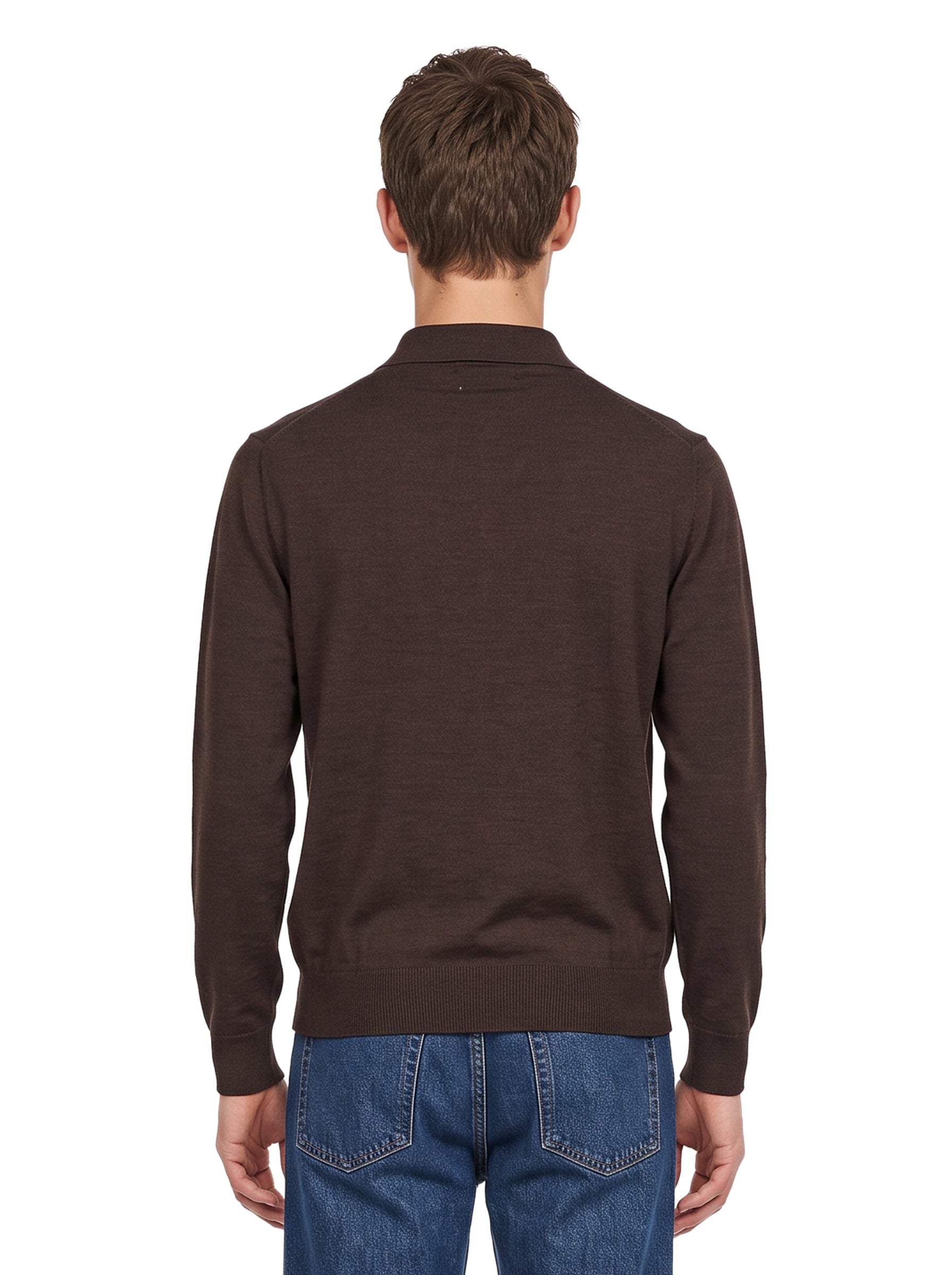Polo in lana marrone 