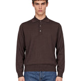 Polo in lana marrone 