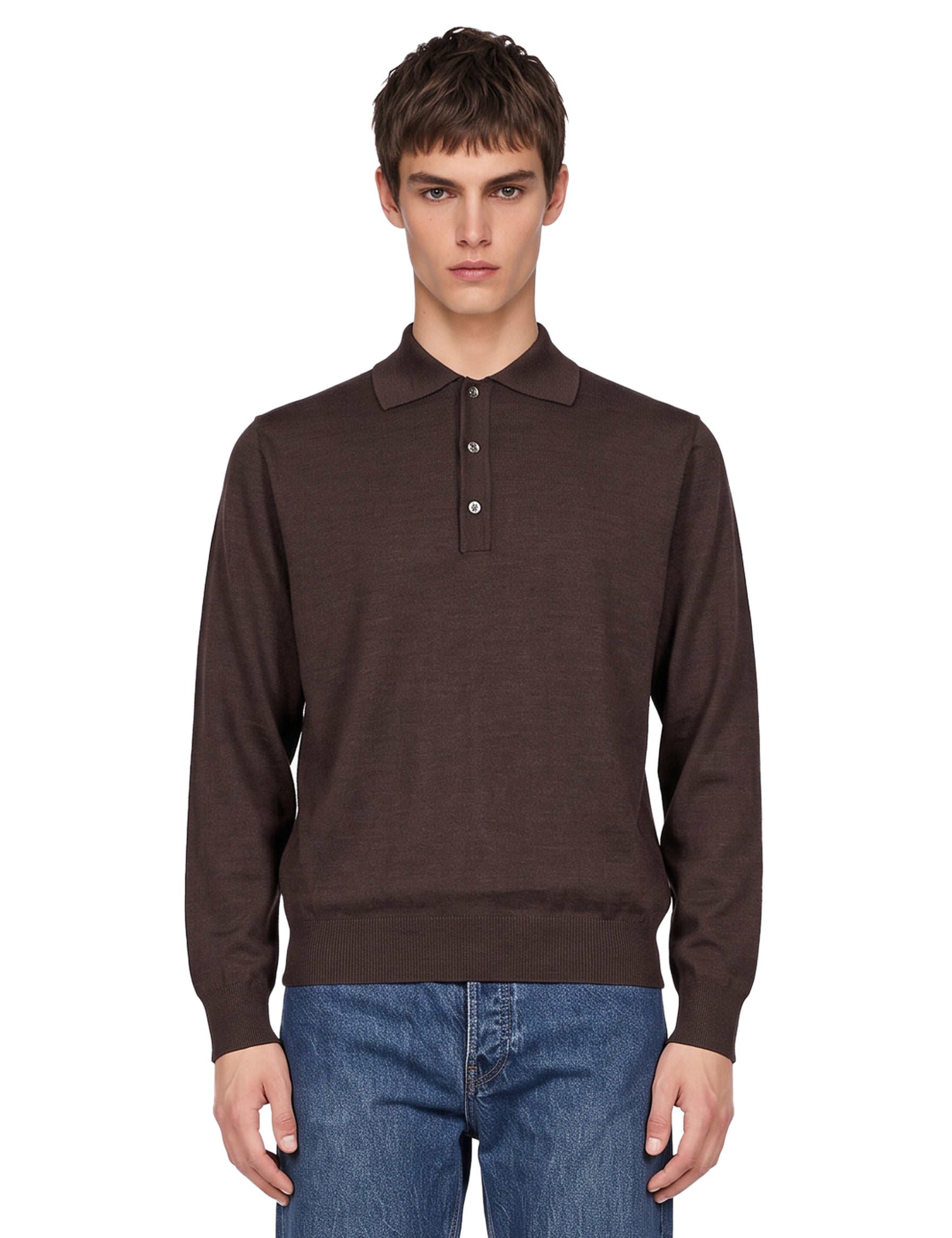 Polo in lana marrone 