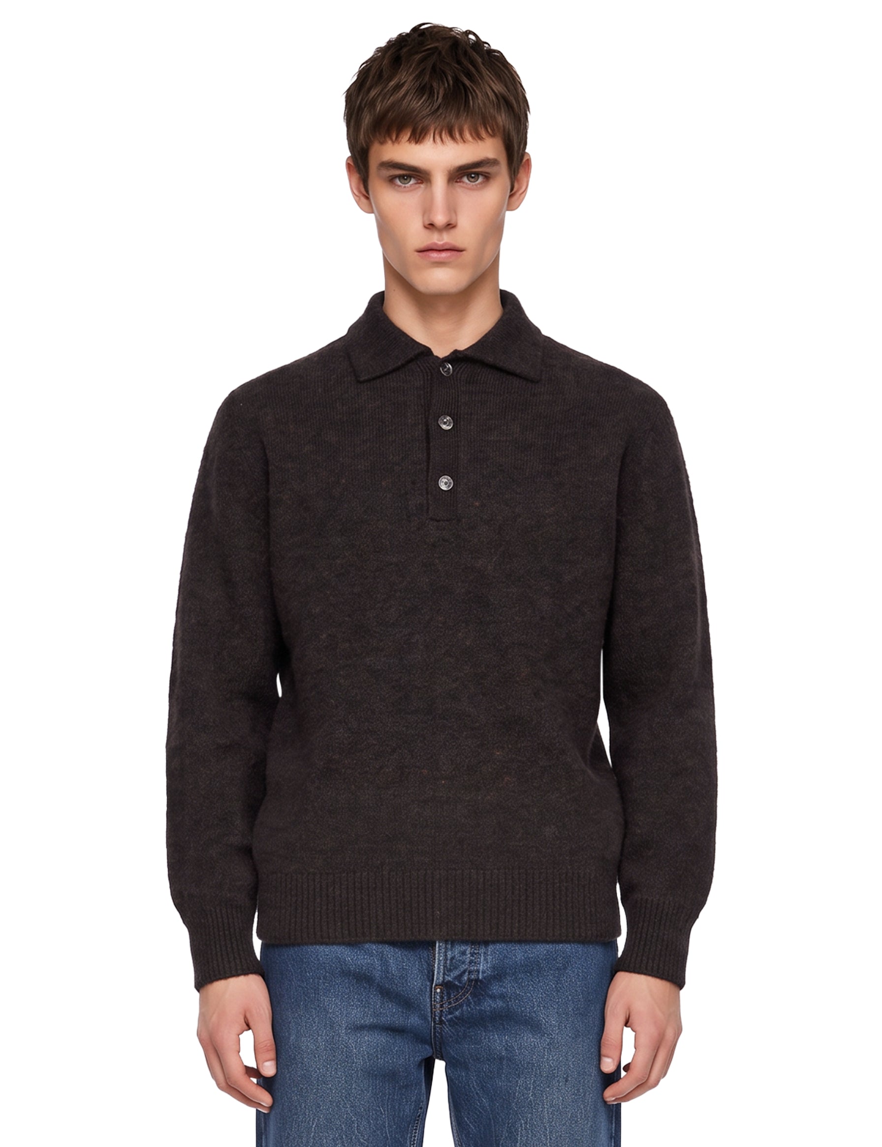 Polo 4.0 in lana marrone 