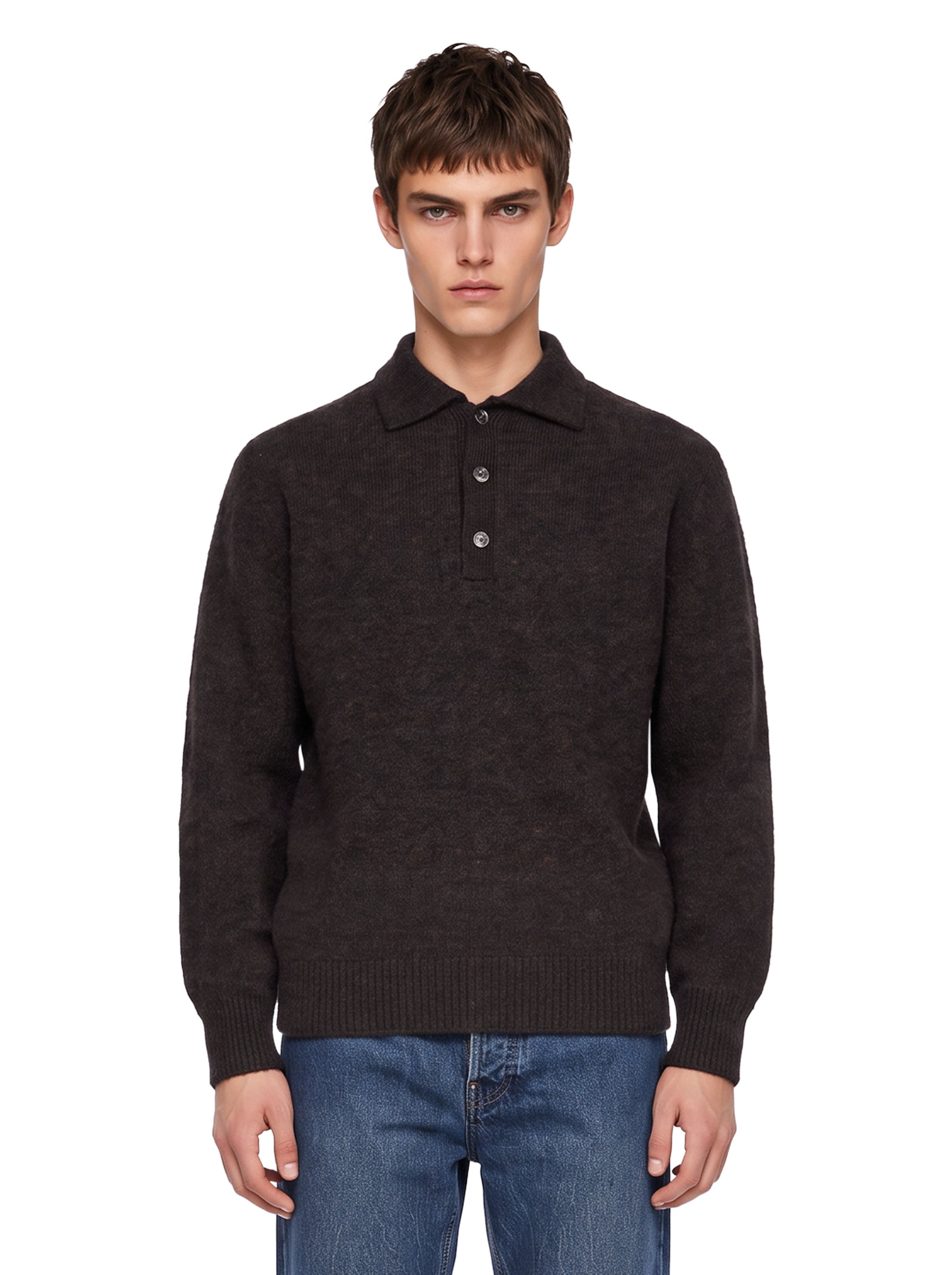 Polo 4.0 in lana marrone 