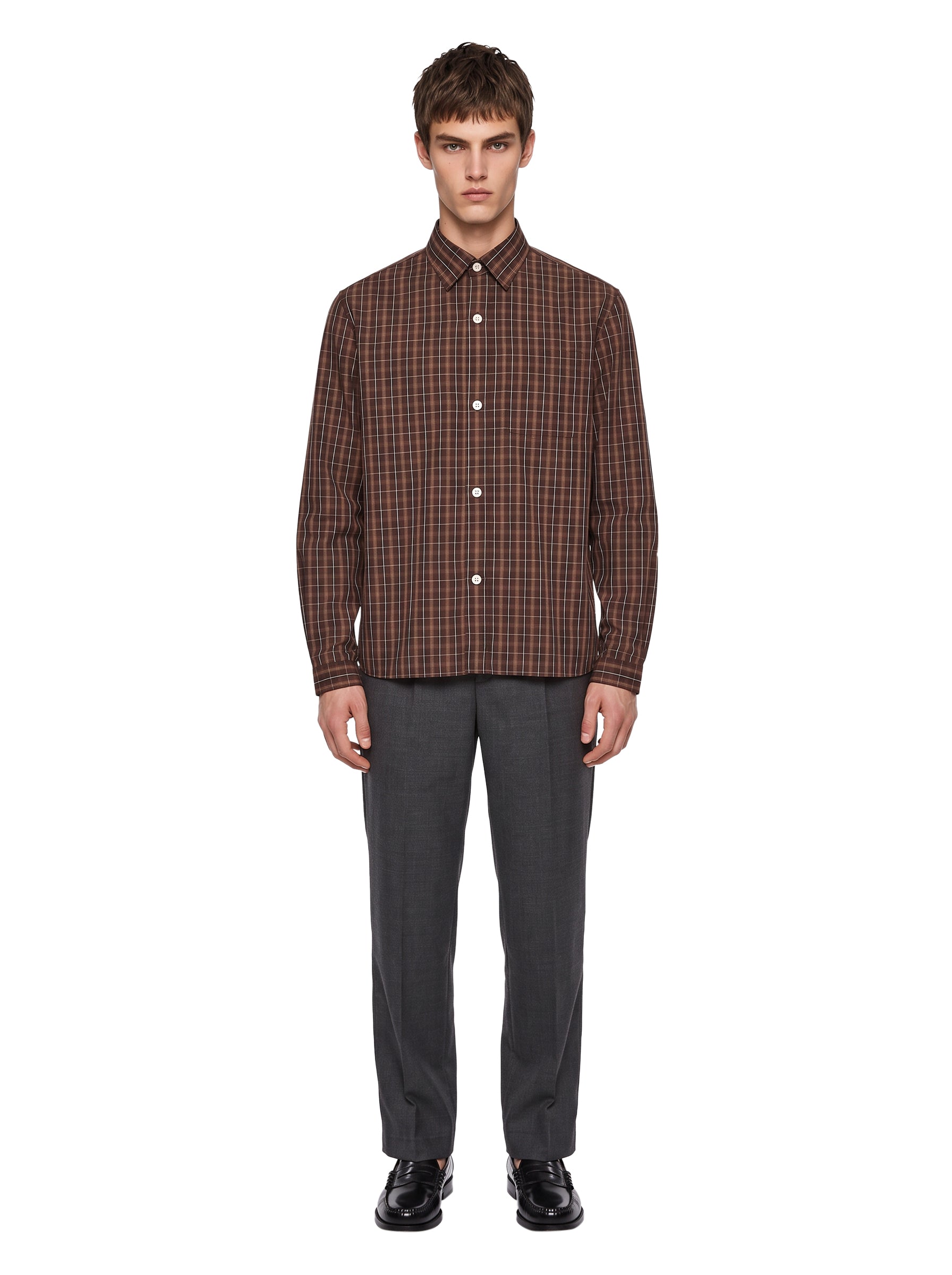 Camicia 4.0 in cotone marrone 