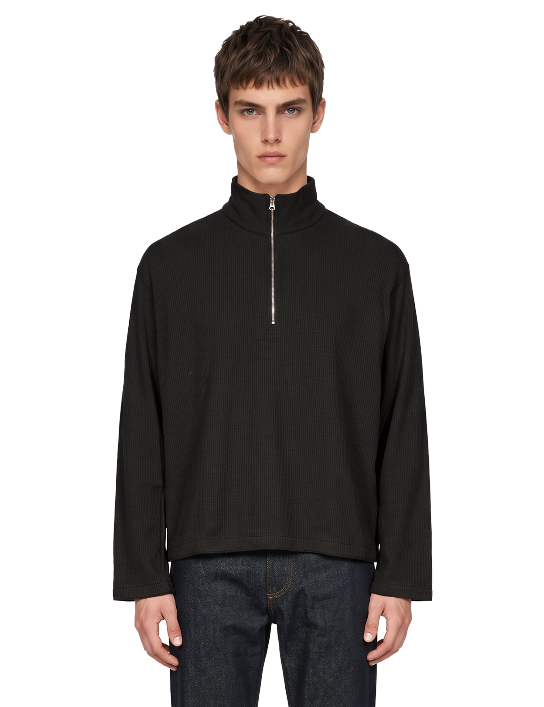Felpa 1.0 con zip in nero 