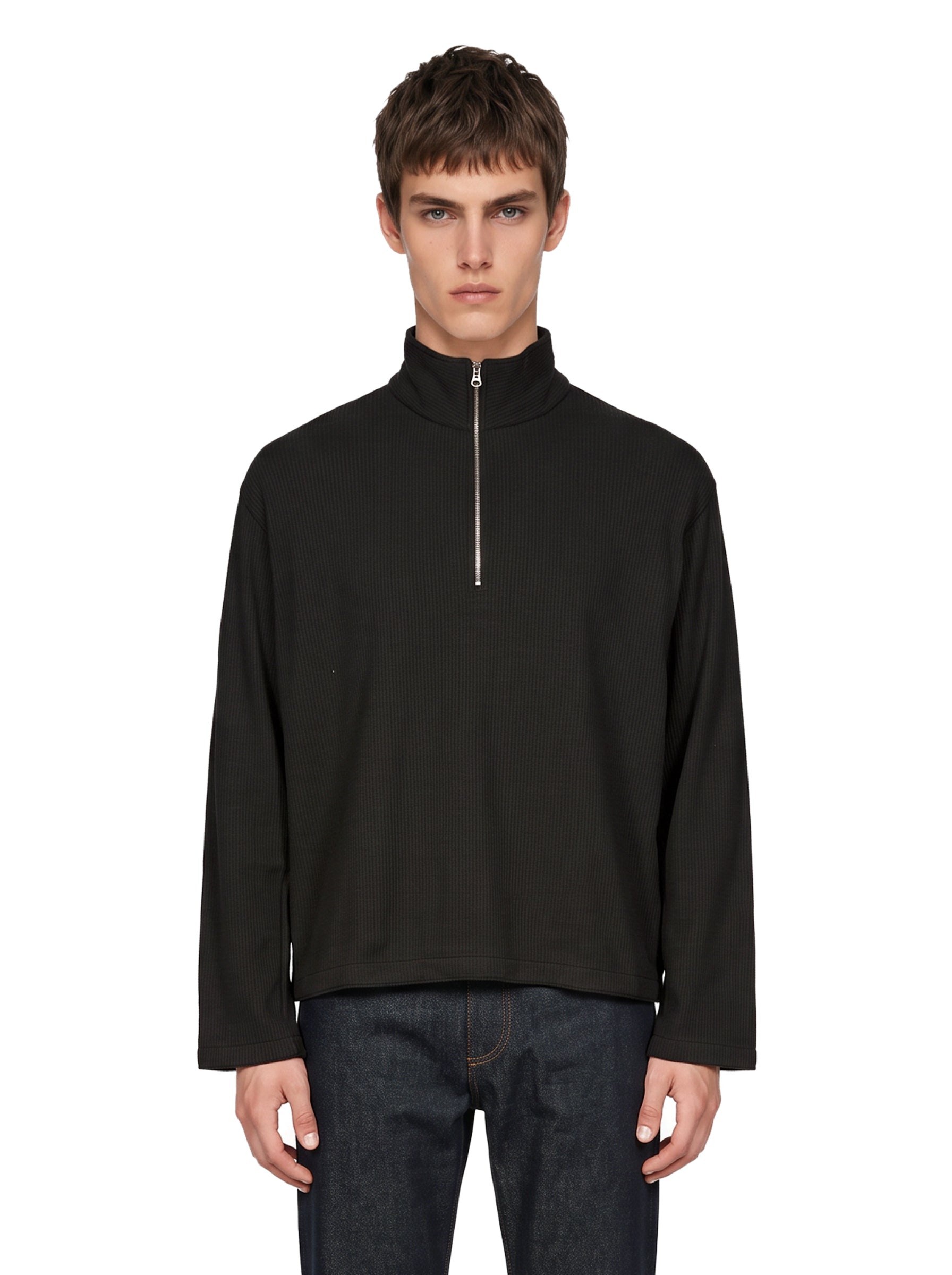 Felpa 1.0 con zip in nero 