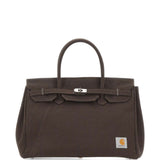 Borsa tote in canvas marrone 