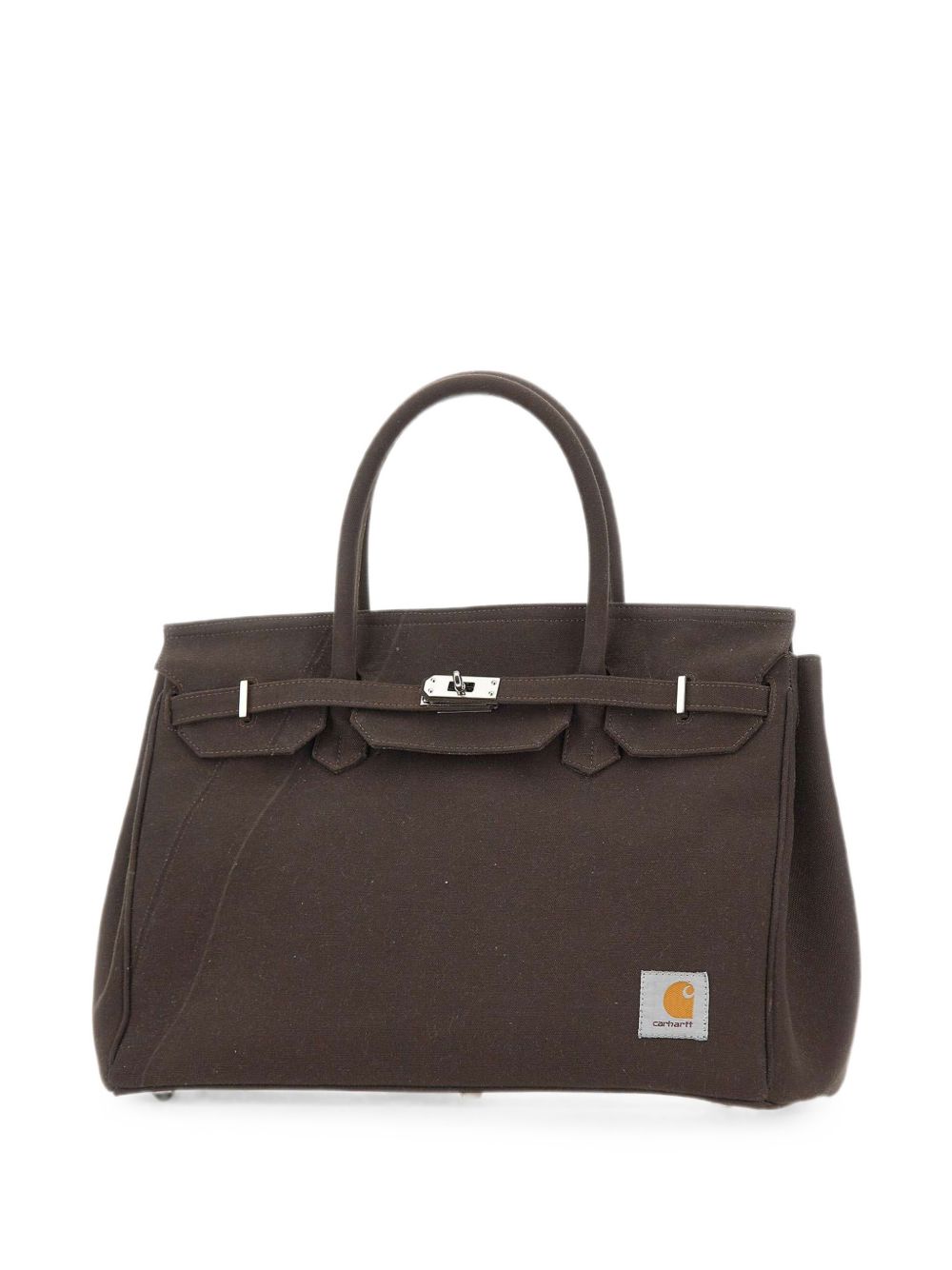 Borsa tote in canvas marrone 