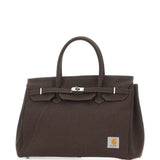 Borsa tote in canvas marrone 